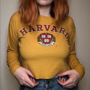 Harvard Long Sleeve Crop Top